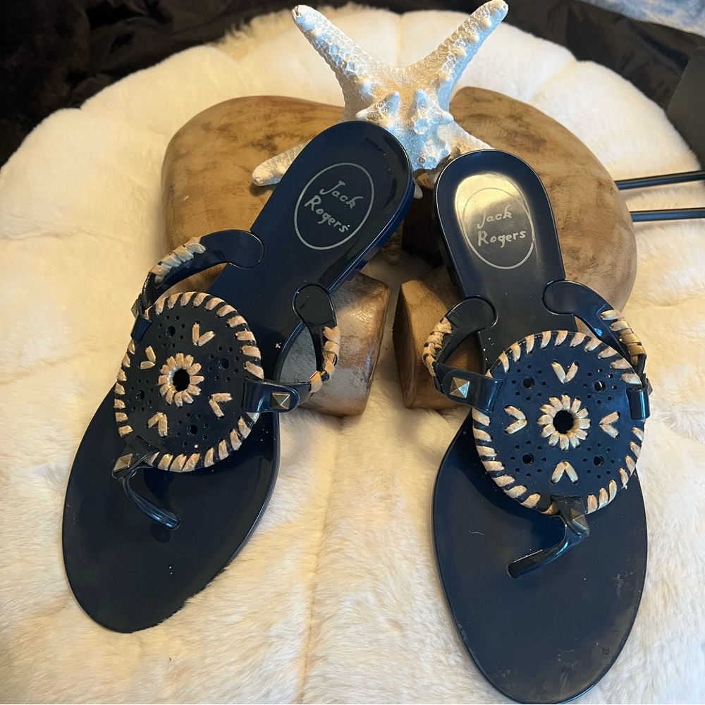 🏖️JACK ROGERS~ Navy Georgica Jelly
Sandals Flip Flops SIZE 6